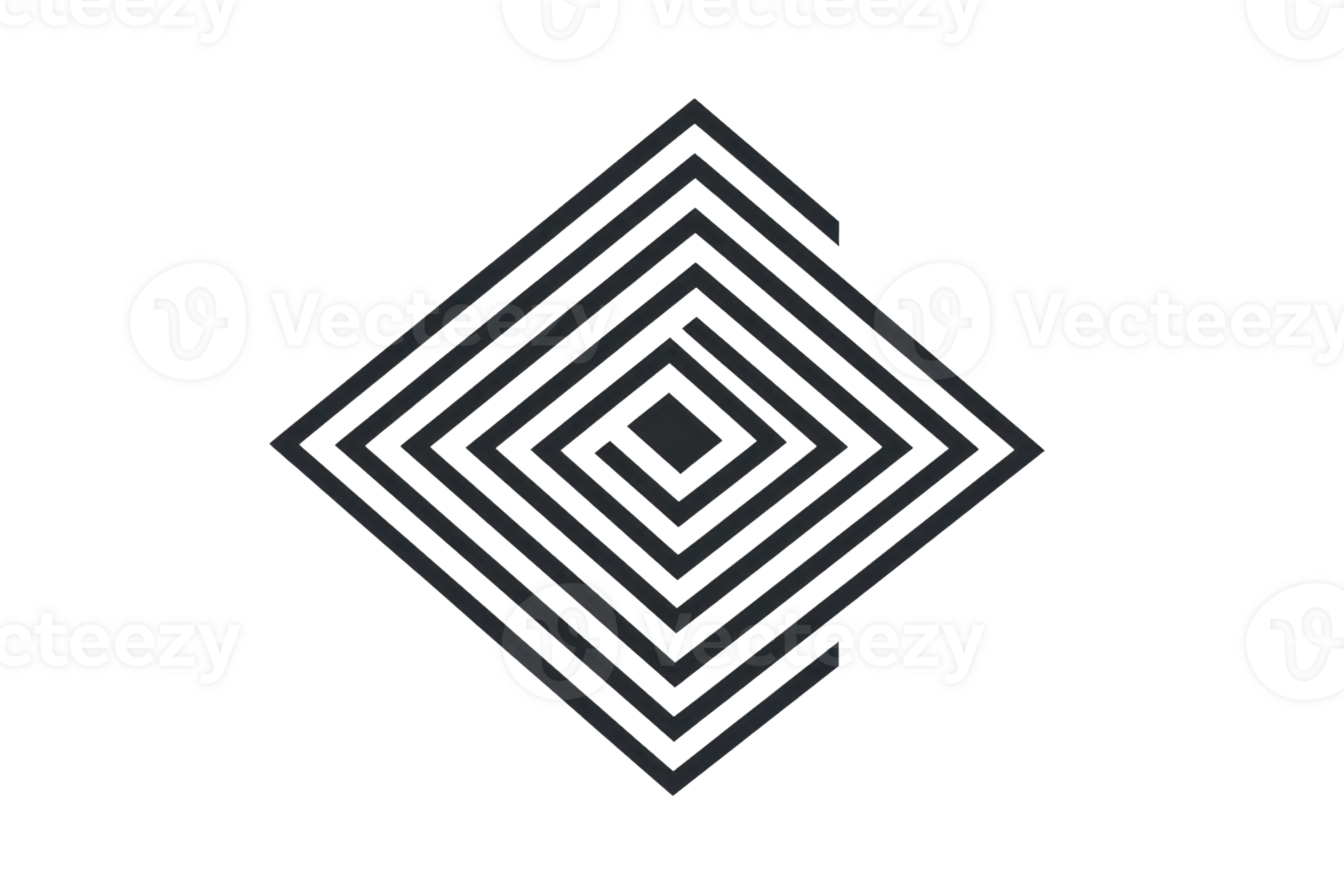 Geometric black spiral pattern on a transparent background. Ideal for modern design concepts and artistic projects. png