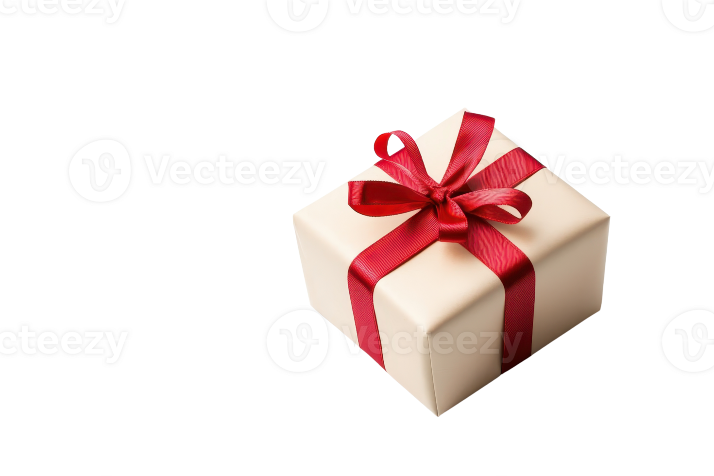 Elegant white gift box with bright red ribbon bow, perfect for celebrations, holidays, or special occasions. png
