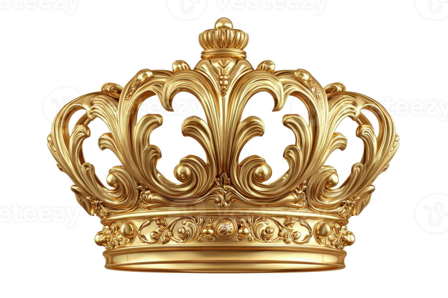 Elegant gold crown with intricate design, symbolizing royalty and luxury. Perfect for themes of power, prestige, and elegance. png