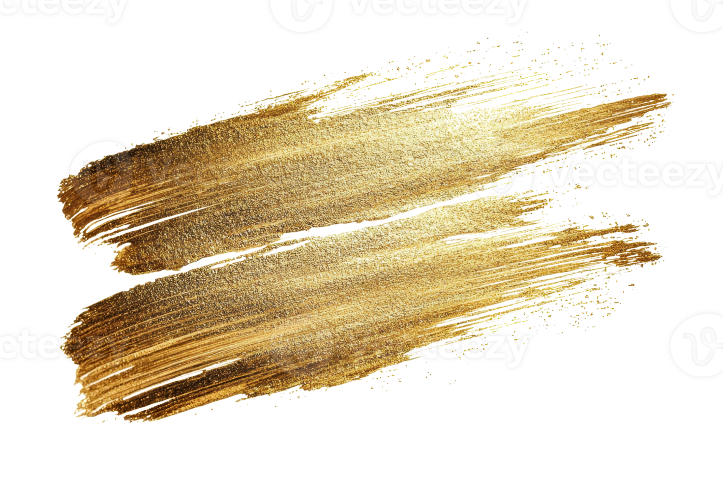 Golden brush strokes on a transparent background, creating an elegant and luxurious design element for creative projects or presentations. png