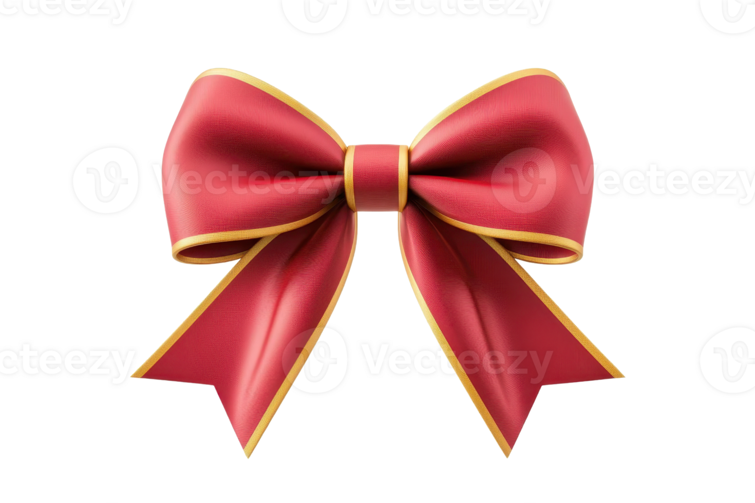 Elegant red ribbon bow with gold edges, perfect for gift decoration, festive occasions, and adding a touch of sophistication to any present. png