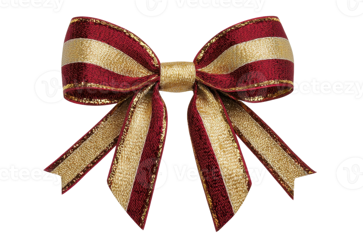 Elegant red and gold ribbon bow perfect for gift wrapping and festive decoration. Adds a touch of luxury to any package or holiday craft. png