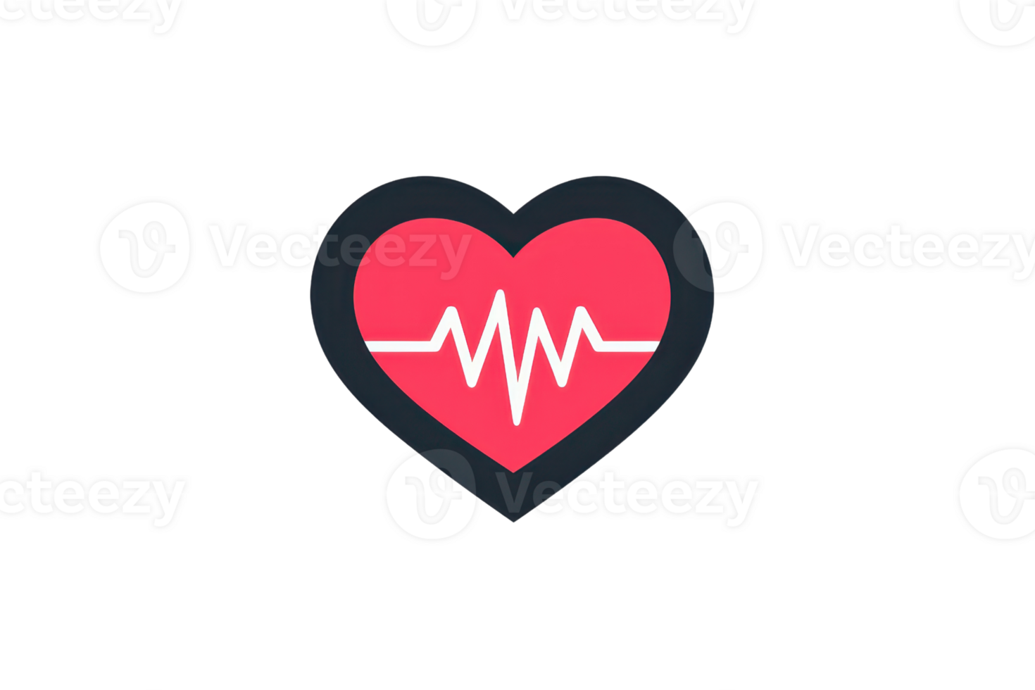 Icon of a heart with an ECG line, symbolizing health and wellness, ideal for medical, healthcare, and fitness themes. png