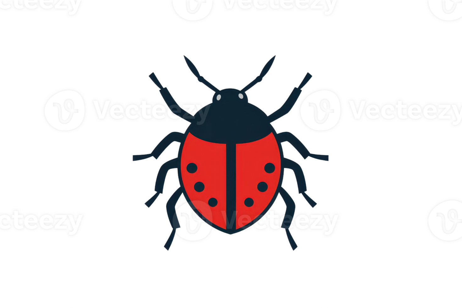 Illustration of a colorful ladybug with distinctive spots and vibrant red shell, symbolizing beauty and biodiversity in nature. png