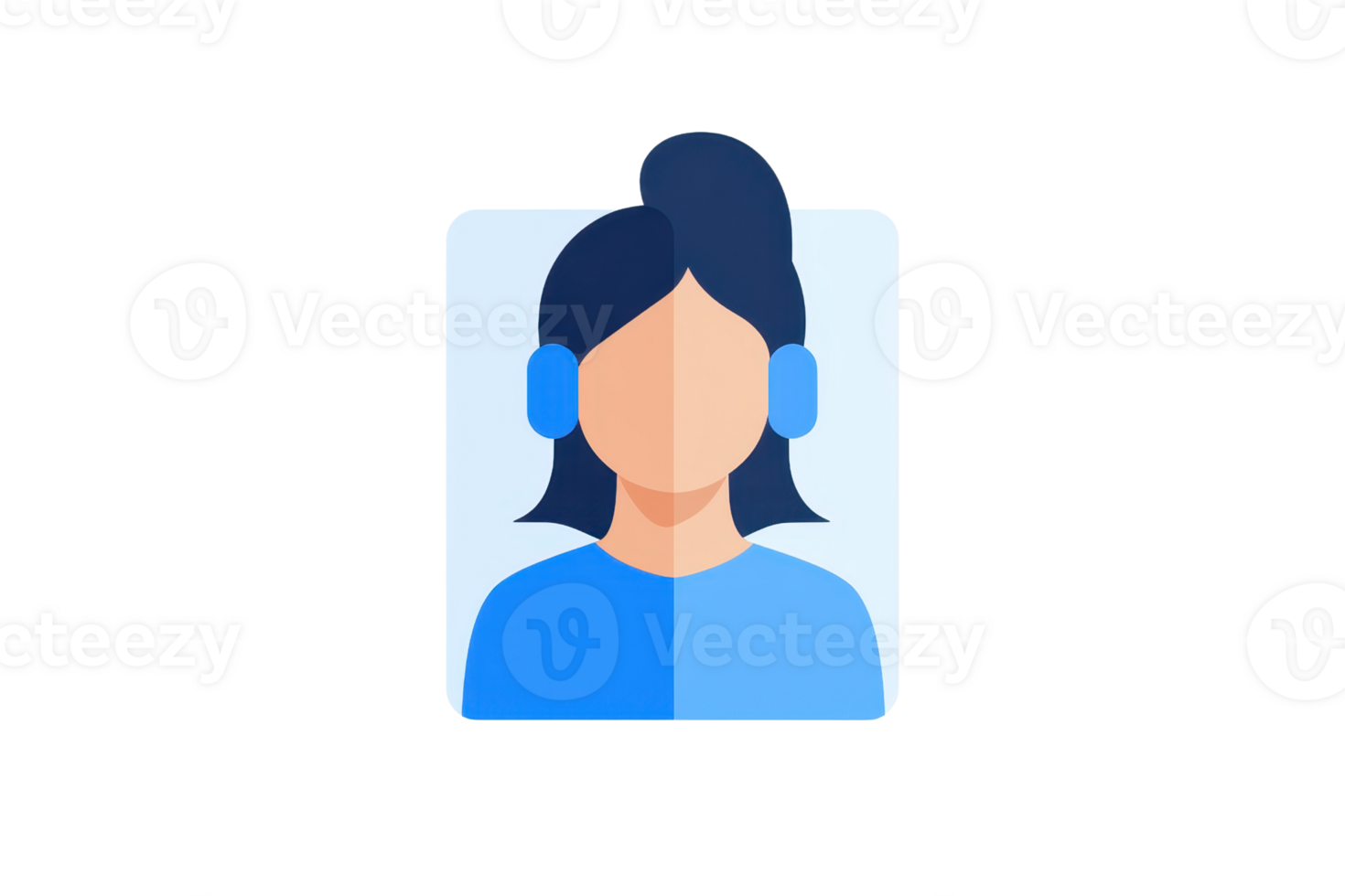 Illustration of a customer service representative with headphones, symbolizing support and communication in a digital environment. png