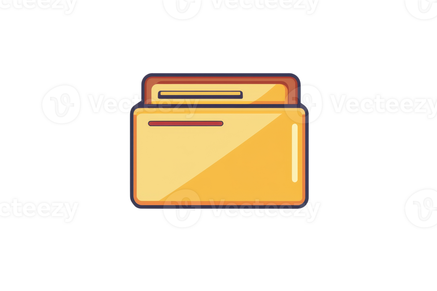 Illustration of a yellow folder icon representing digital or physical document storage, perfect for organizational and data-related concepts. png