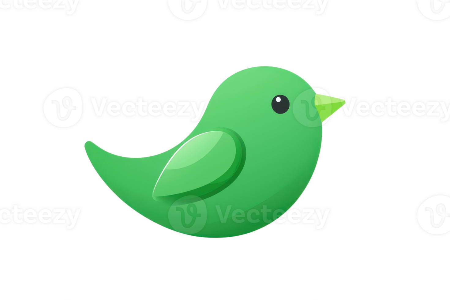Illustration of a cute green bird with a simple design. Perfect for kids' art projects and nature-themed graphics. png