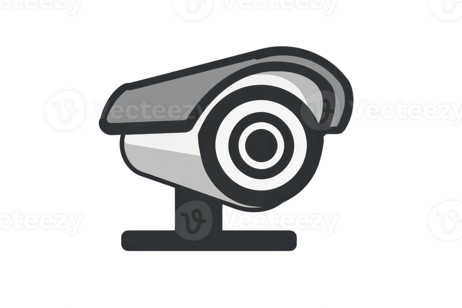 Illustration of a modern security camera icon, symbolizing surveillance, safety, and technology in a sleek design. png