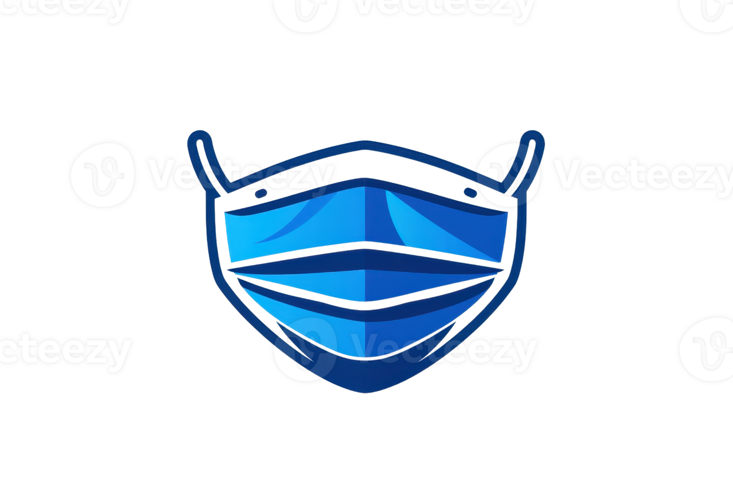 Illustration of a blue surgical face mask against a transparent background, emphasizing health, safety, and hygiene measures. png