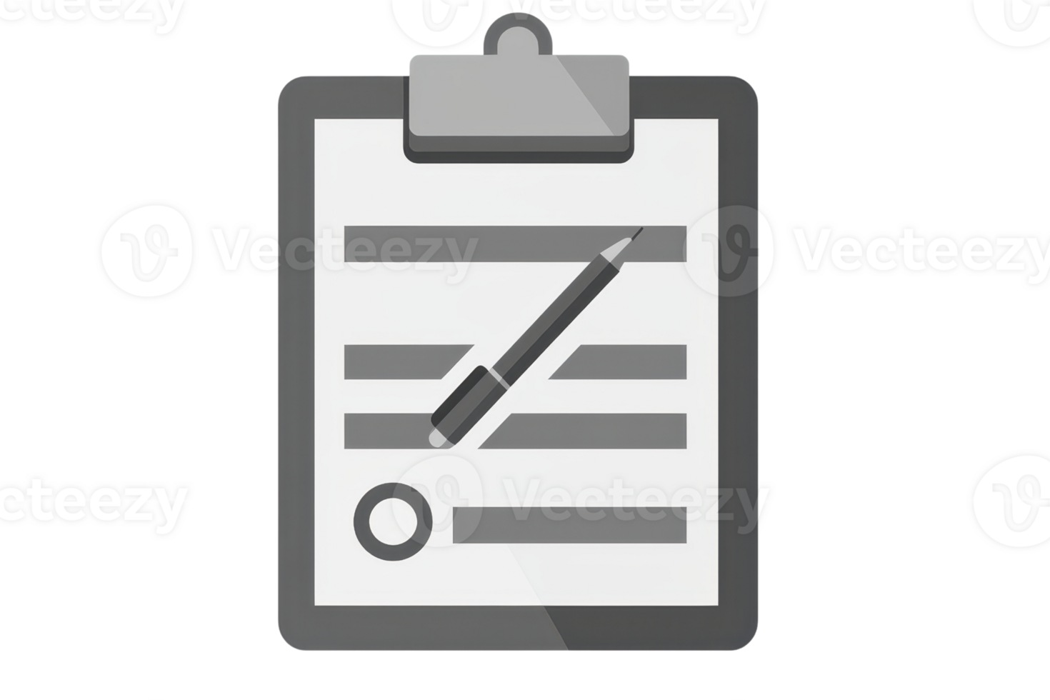 Illustrated clipboard and pencil icon, symbolizing writing, note-taking, and documentation for digital use and design projects. png