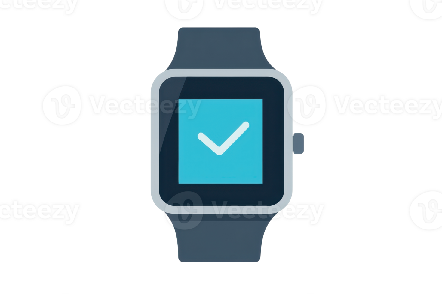 Illustration of a modern smartwatch with a checkmark on the screen, symbolizing technology, innovation, and connectivity in digital devices. png