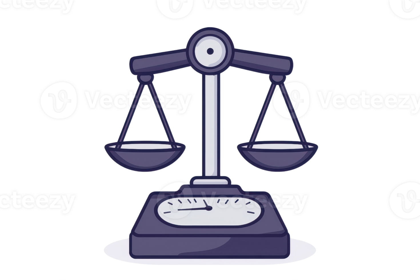 Illustration of a balanced scale with weighing pans, symbolizing justice and equality. Ideal for legal, justice, or equality concepts. png
