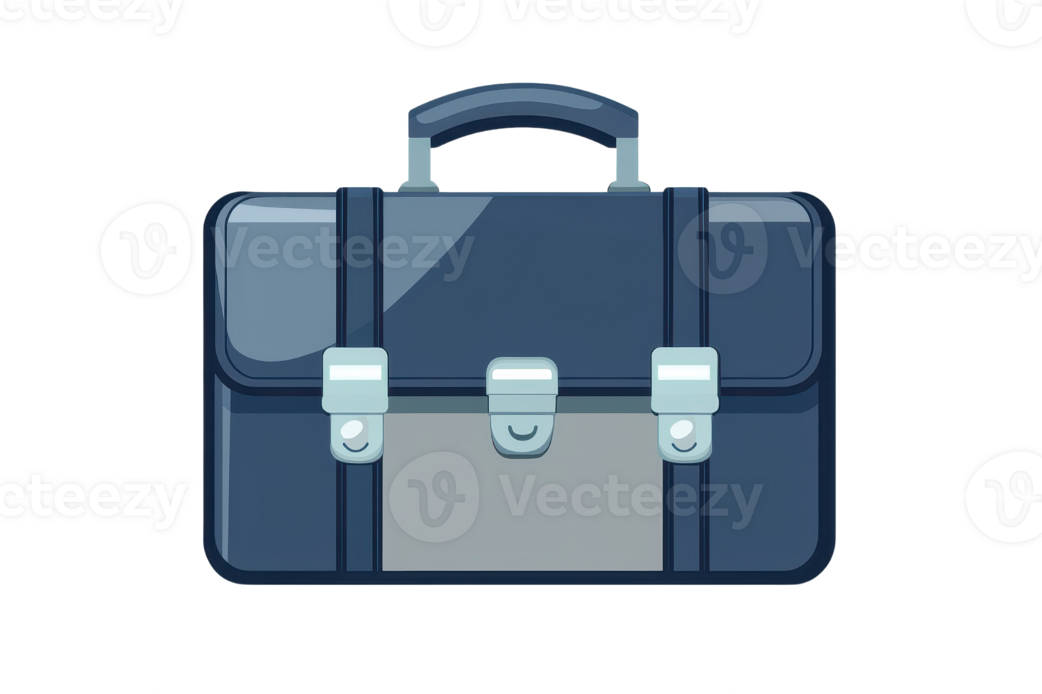 Illustration of a sleek, modern briefcase with metal clasps, perfect for business presentations and professional use. png