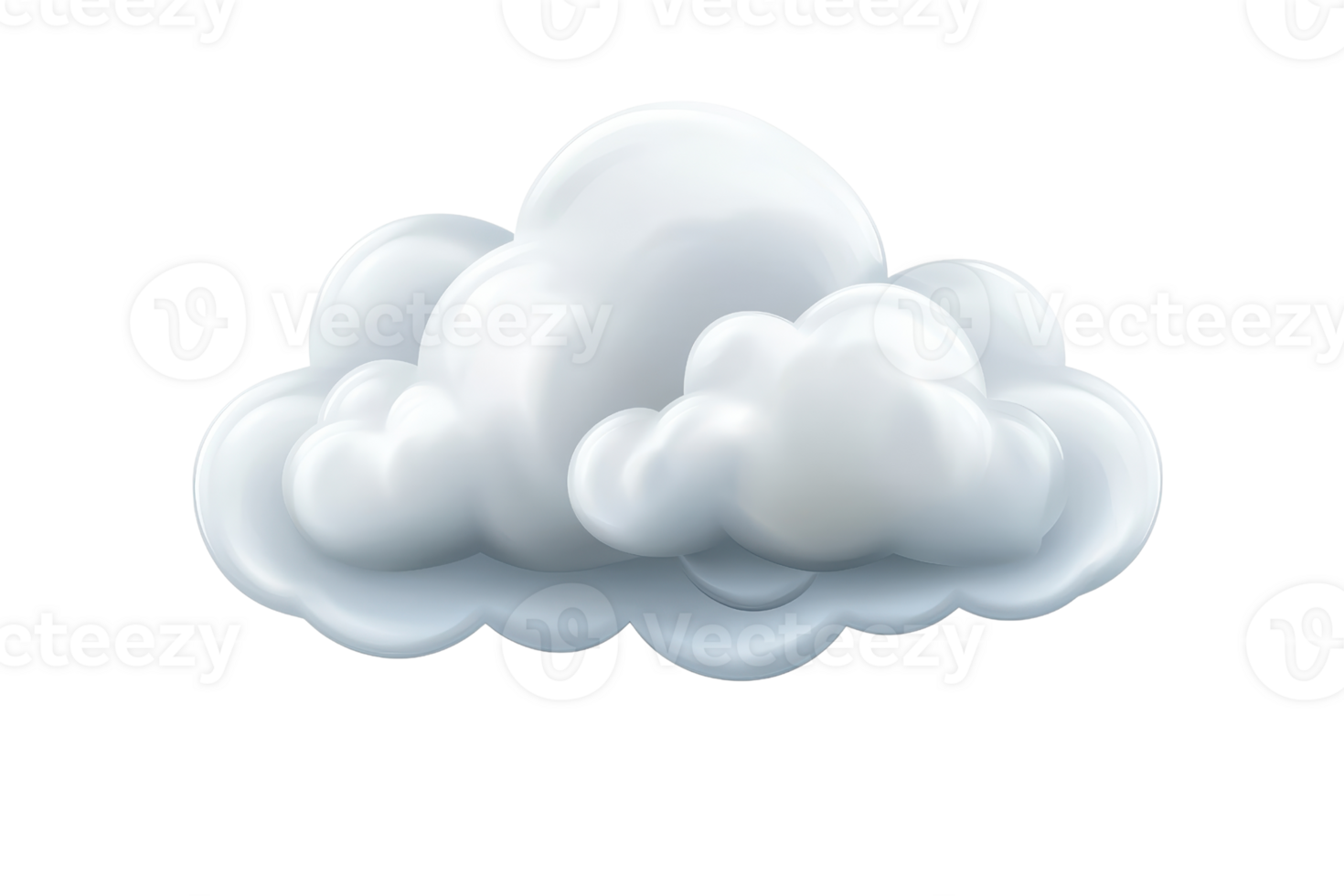 Illustration of a fluffy, white cloud on a transparent background, perfect for weather icons and themed designs. png