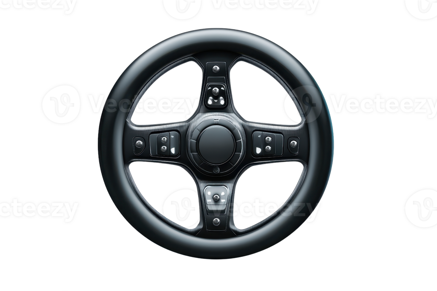 High-quality image of a modern gaming steering wheel, ideal for racing simulation setups and virtual driving experiences. png