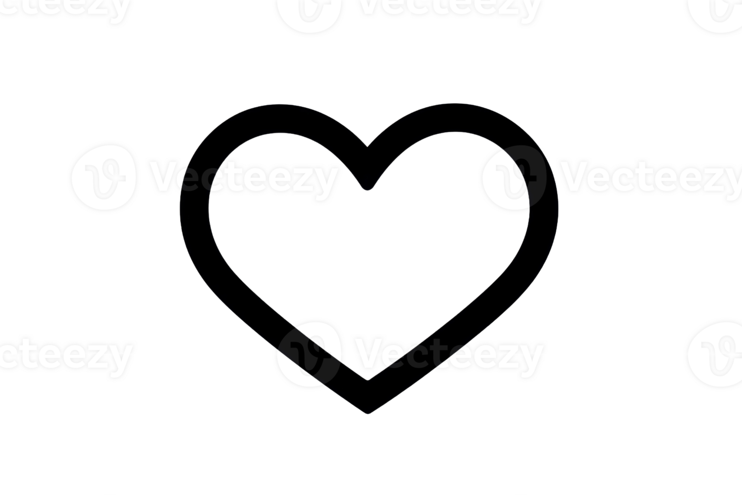 Minimalist black heart icon on transparent background, symbolizing love, care, and affection in a simple and elegant design. png