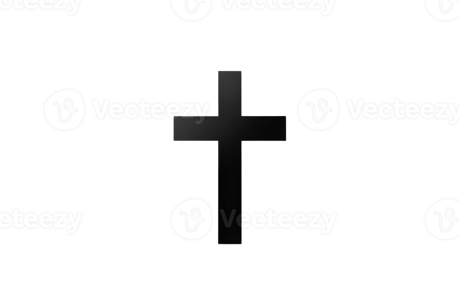 Minimalist black cross symbol on a transparent background. represents faith, spirituality, and religion in a simple and modern design. png