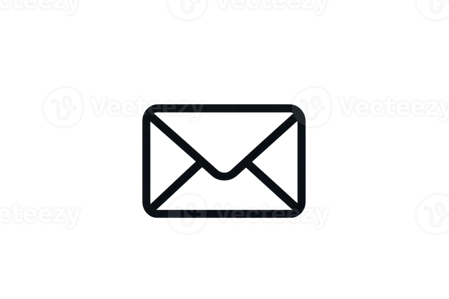 Minimalist black envelope icon isolated on transparent background. symbolizing communication and correspondence in digital and traditional forms. png