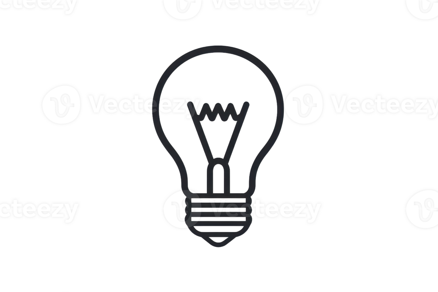 Minimalist illustration of a light bulb symbolizing creativity and innovation on a transparent background. Perfect for business and technology themes. png