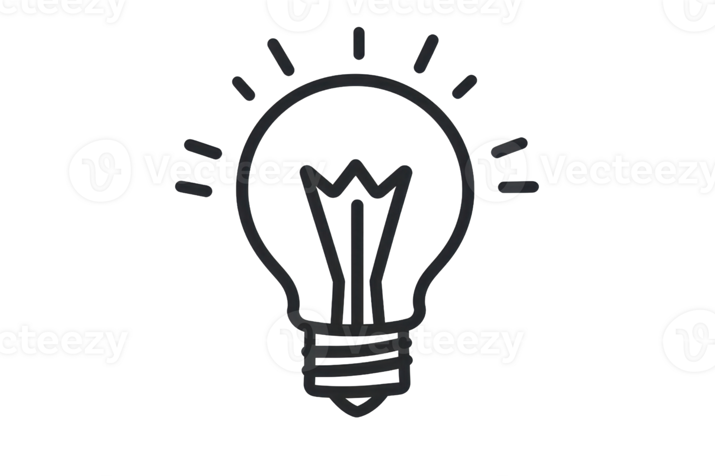 Minimalist icon of a light bulb symbolizing creativity and ideas, with simple lines and a glowing effect, emphasizing innovation and inspiration. png