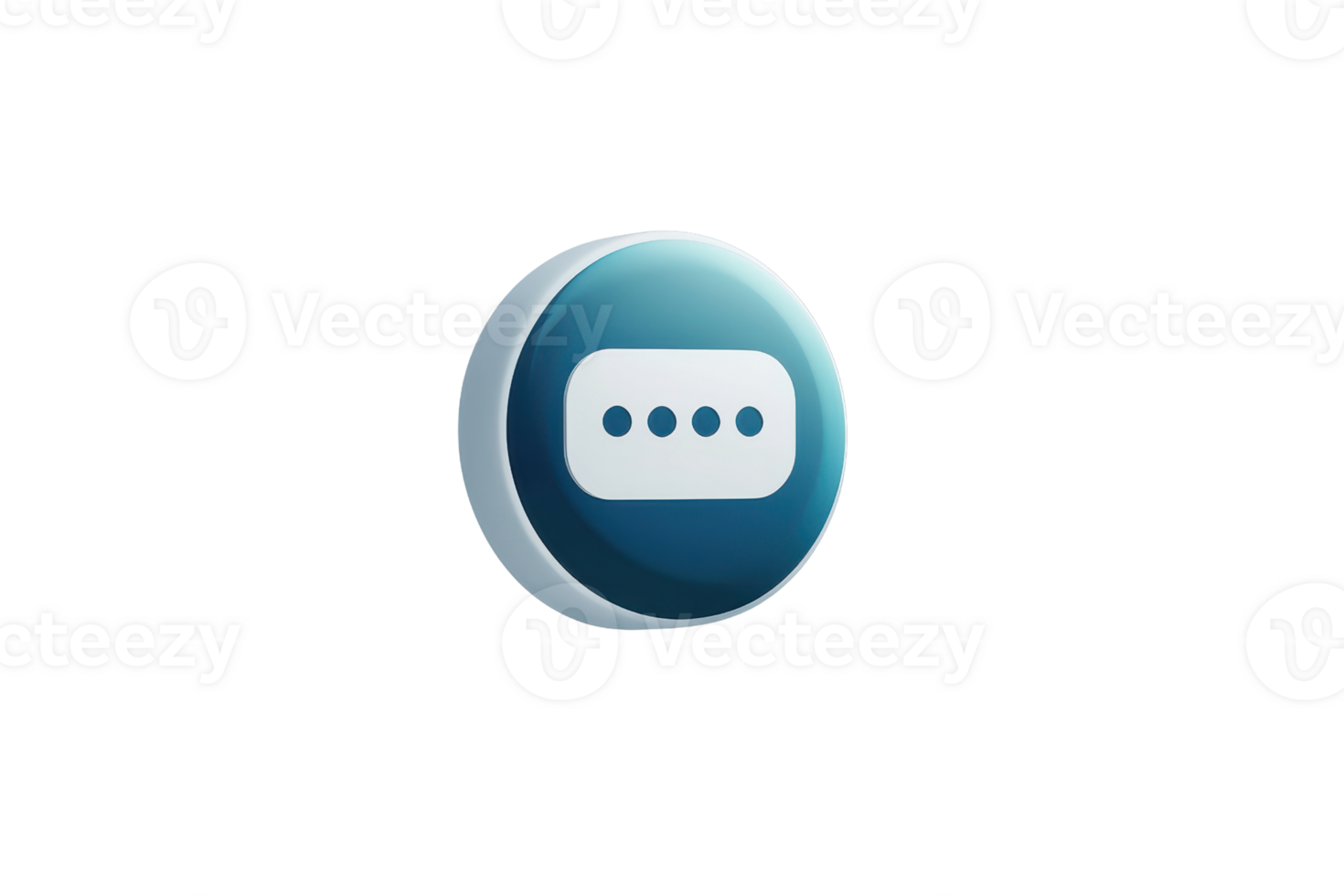 Modern blue 3D chat bubble icon with ellipsis. symbolizes communication, messaging, and digital conversations in a virtual environment. png