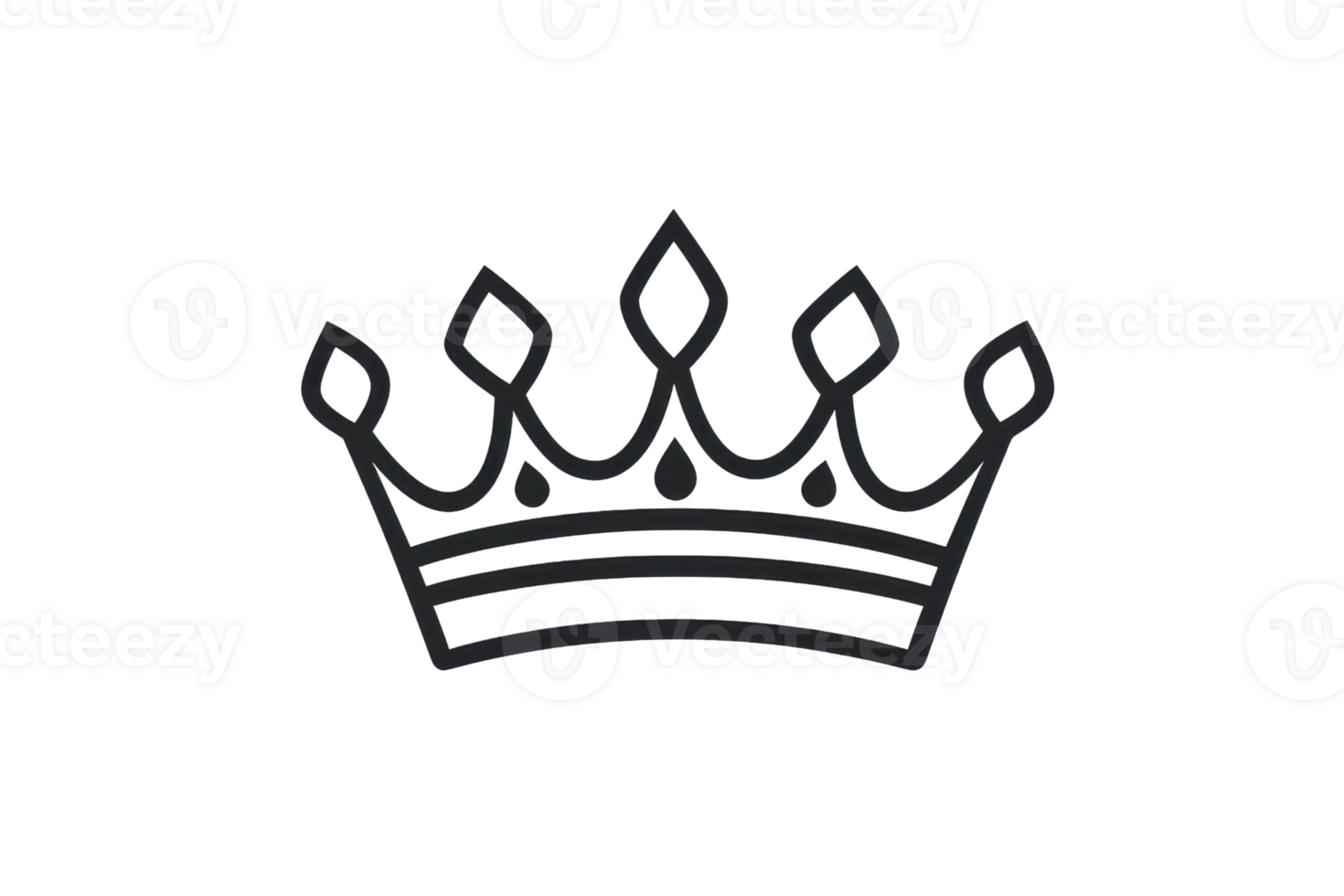 Minimalist black crown icon design, representing royalty, elegance, and power. Ideal for branding, logos, and graphic design projects. png