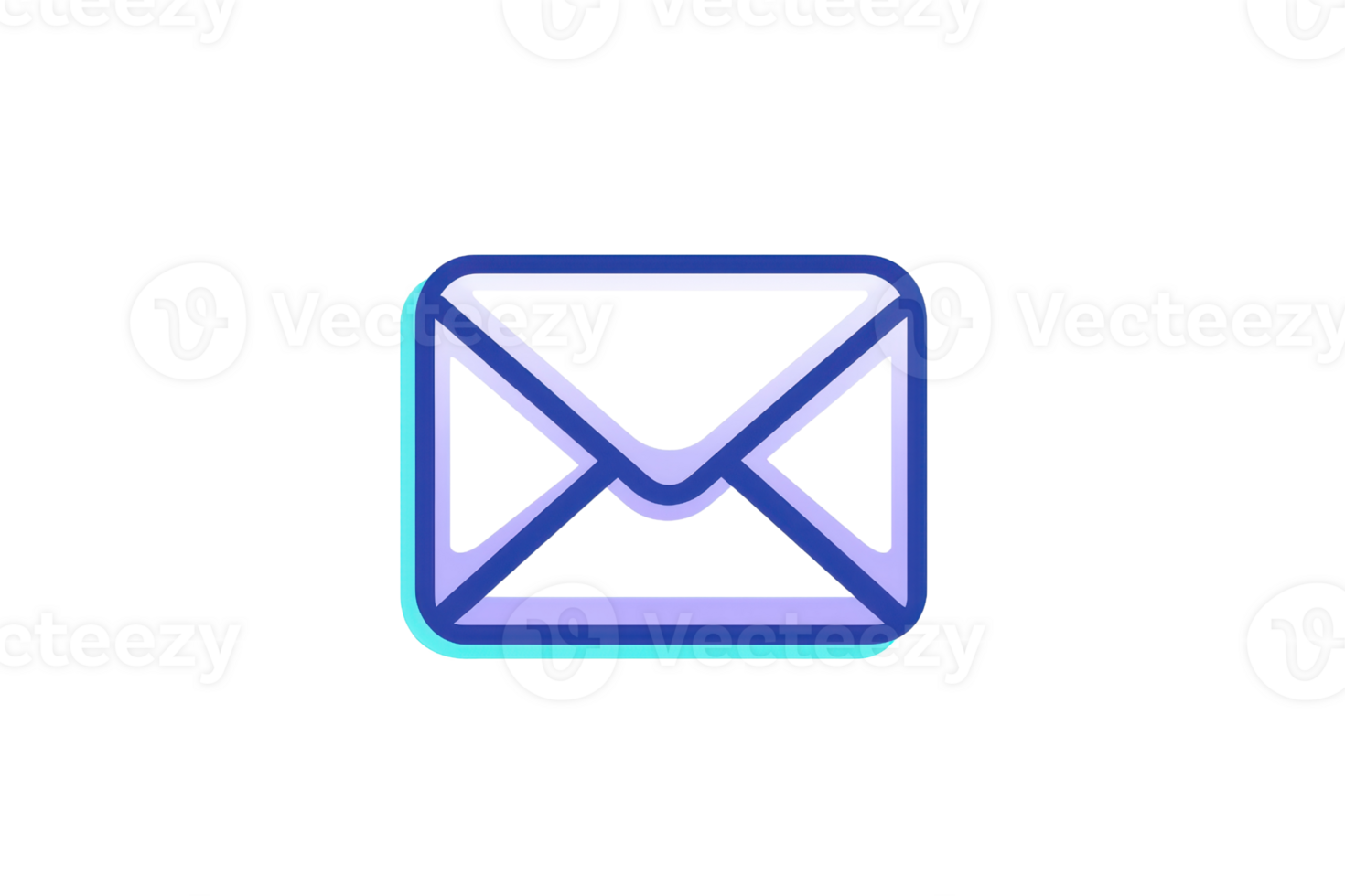 Minimalist icon of an envelope with a blue gradient, representing digital communication, email messaging, and online correspondence. png