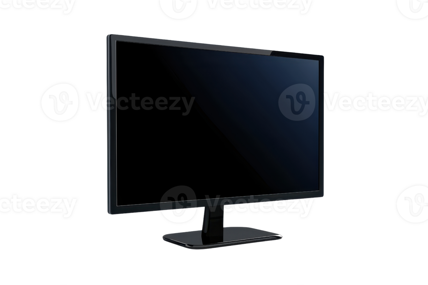 Modern flat-screen computer monitor with a sleek black design, featuring a high-definition display ideal for office and home use. png