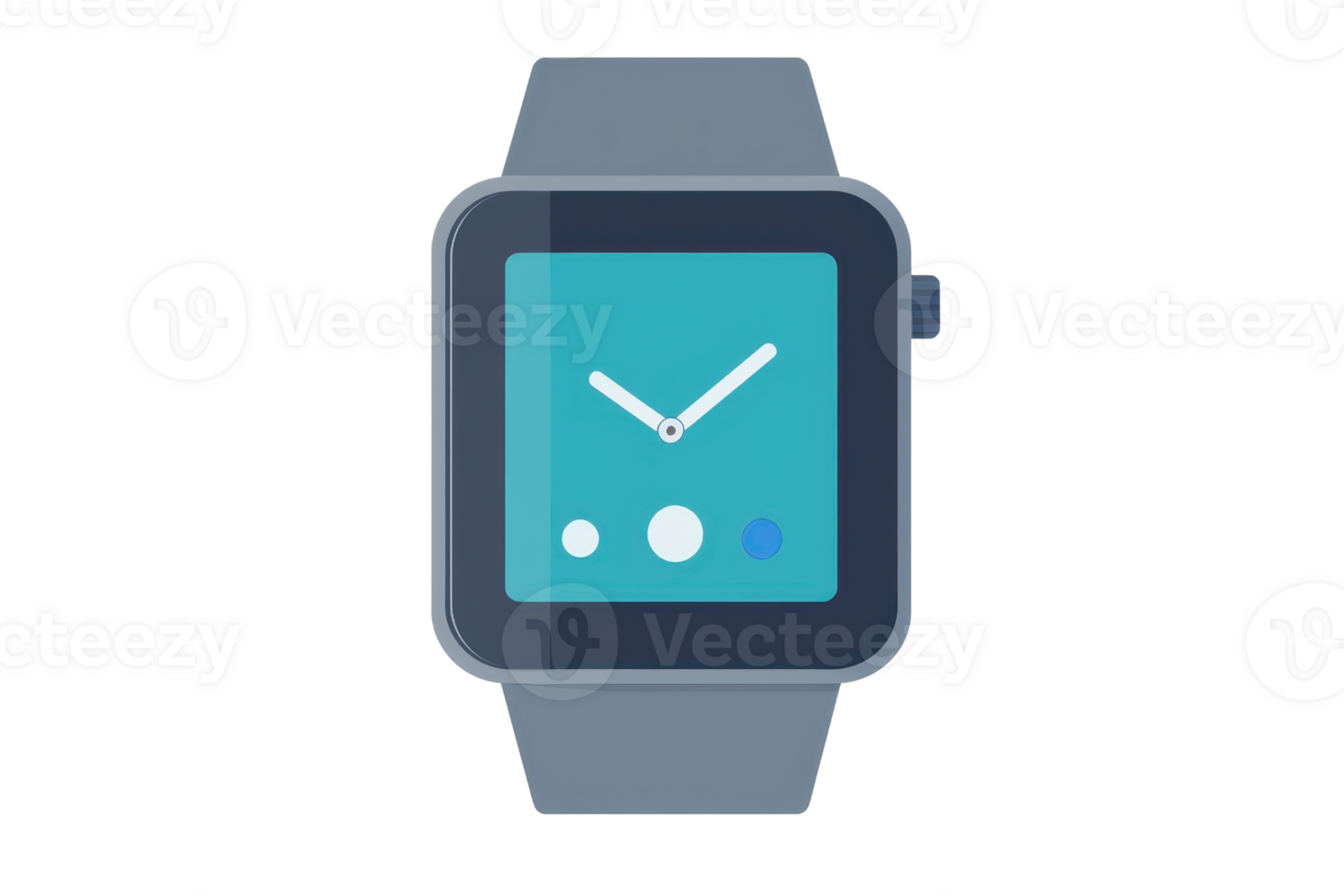 Minimalist digital smartwatch concept with a sleek design and modern interface, showcasing time, date, and activity tracking features. png
