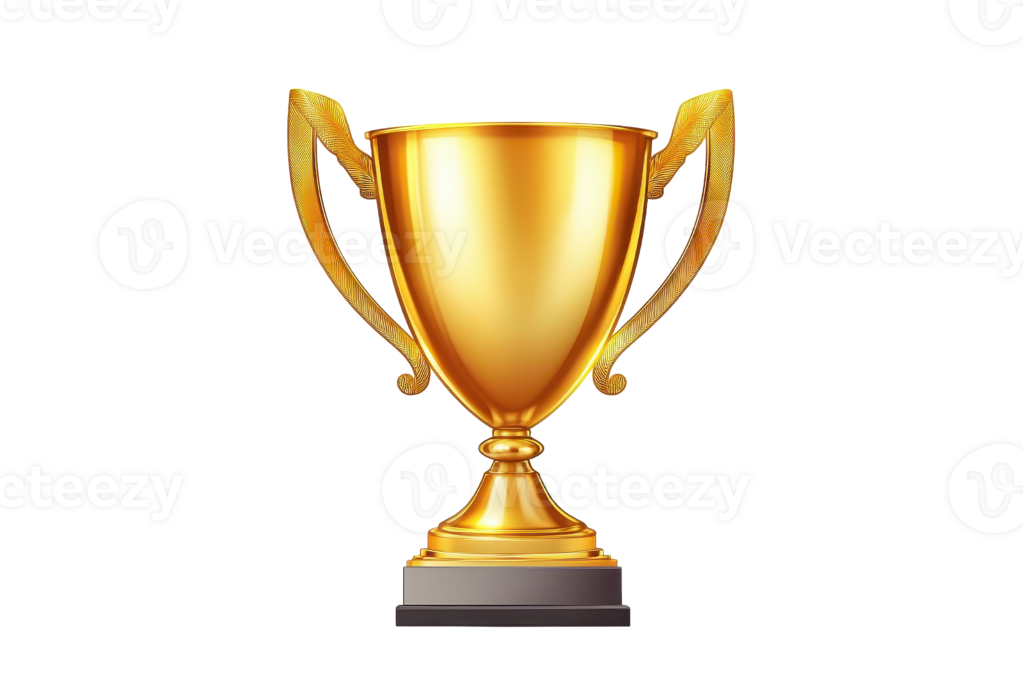 Shiny golden trophy cup symbolizing victory and achievement. Perfect for recognition or success themes in competitions and sports. png