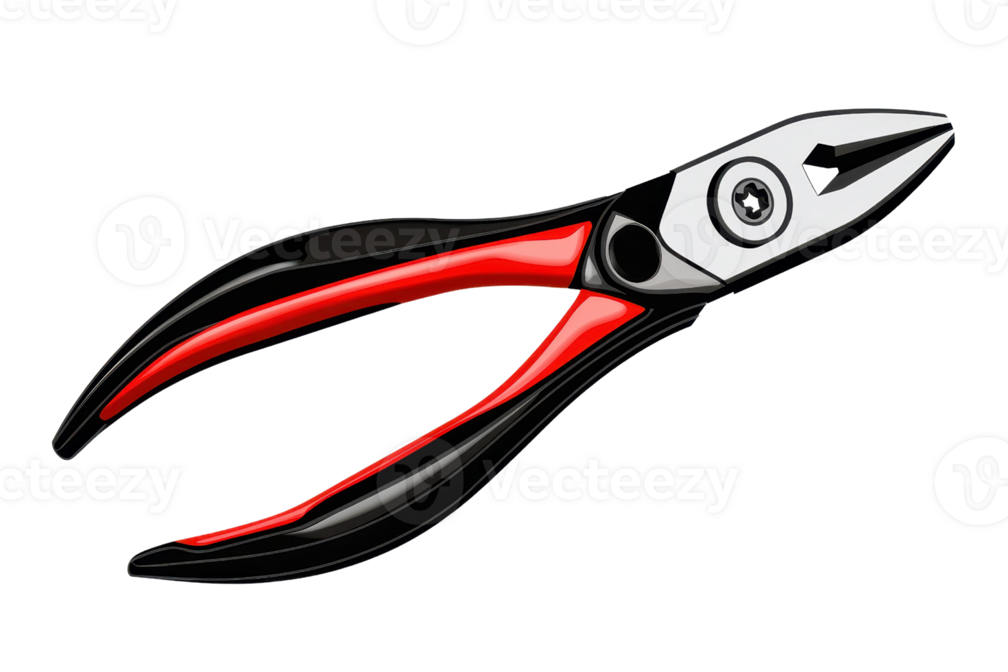 Red and black pliers with sharp metallic blades, ideal for precise cutting tasks in home improvement or professional settings. png