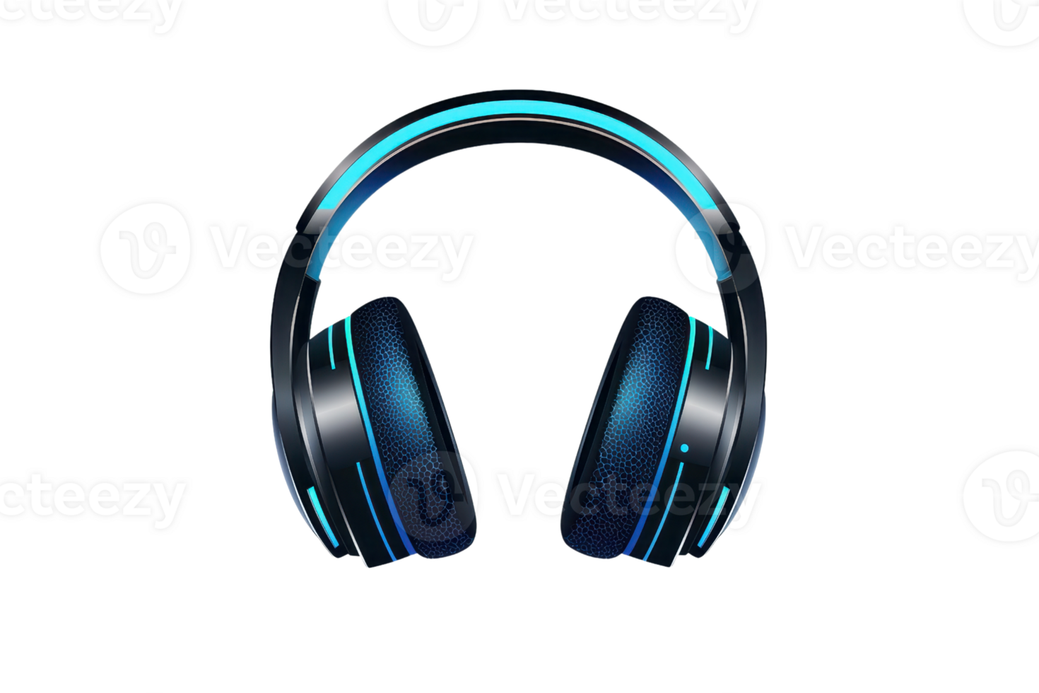 Modern wireless headphones with sleek design and glowing accents, perfect for immersive audio experiences and high-quality sound on the go. png