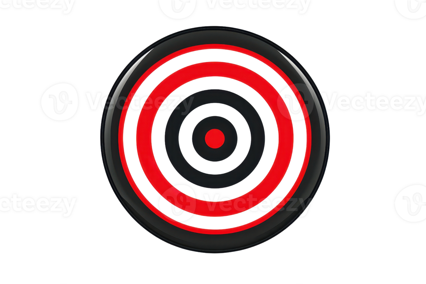 Red and black concentric circles forming a target icon, representing focus and precision in a sleek, modern design. png
