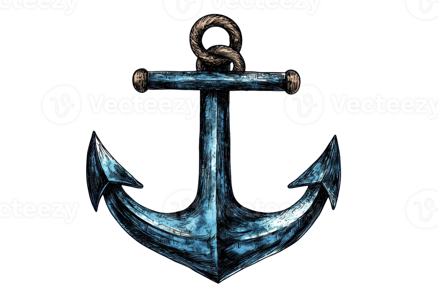 Rustic vintage anchor image showcasing nautical charm, perfect for maritime themes, ocean-inspired designs, and sea-related projects. png