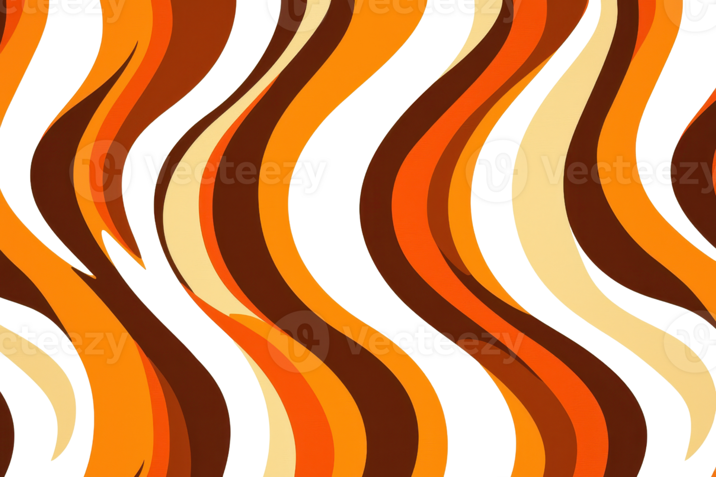Retro abstract wavy pattern in warm orange tones creates a vibrant, nostalgic backdrop ideal for modern design and artistic projects. png