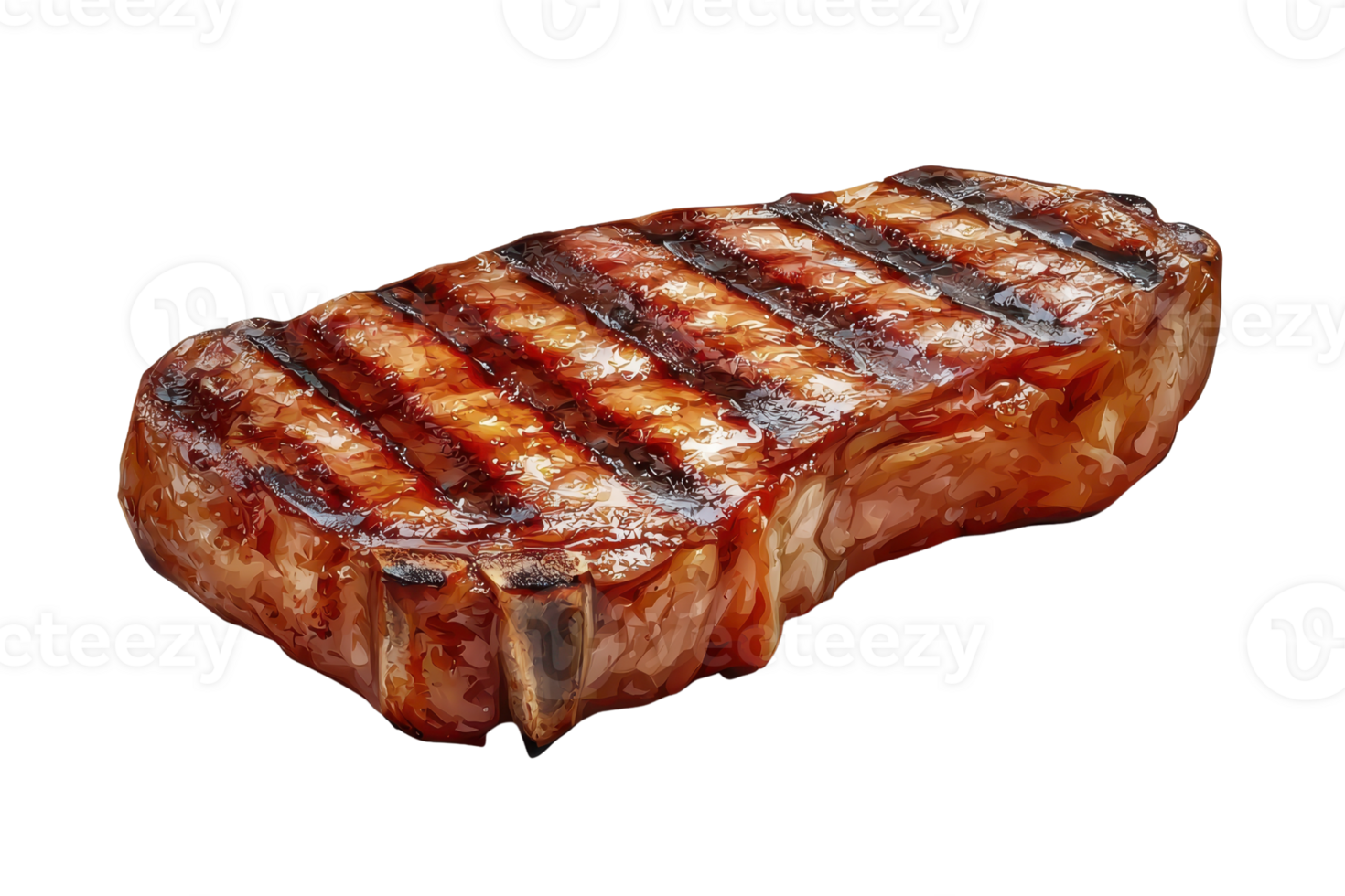 Juicy, grilled steak on a transparent background. showcasing perfect grill marks and succulent texture, ideal for culinary and food-related projects. png