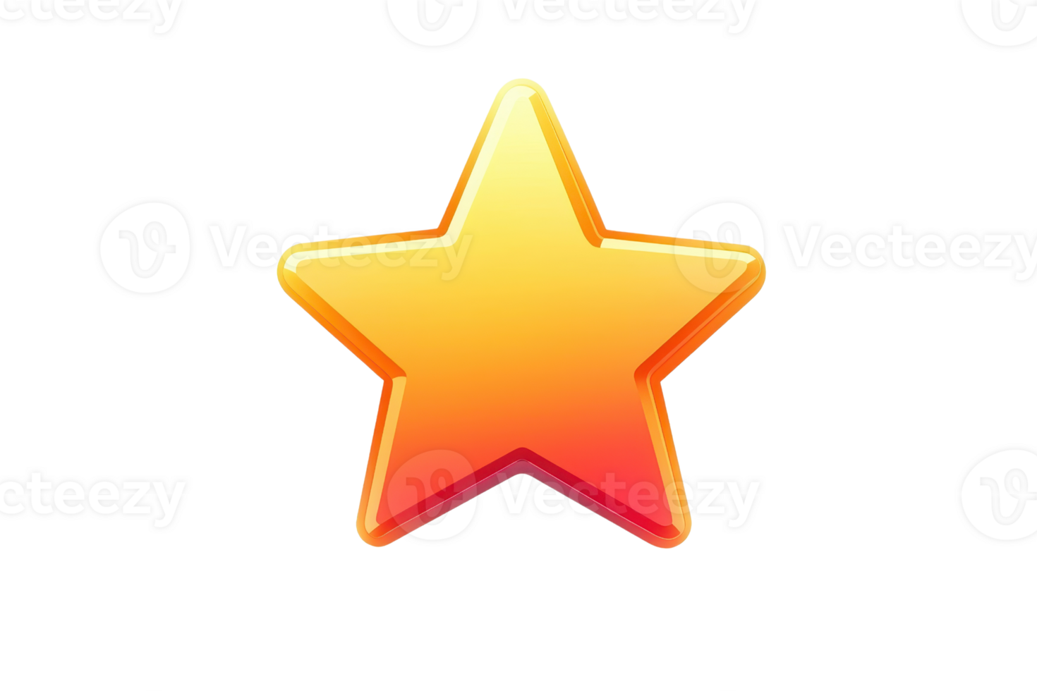 Vibrant 3D star emoji with a gradient design, representing excellence, achievement, or highlight in a minimalistic style. png