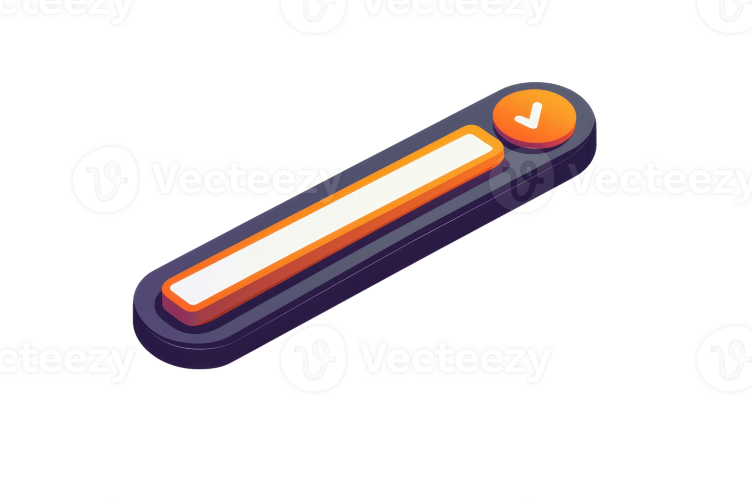 illustration of a modern user interface progress bar with a checkmark. Perfect for web design and app development. png