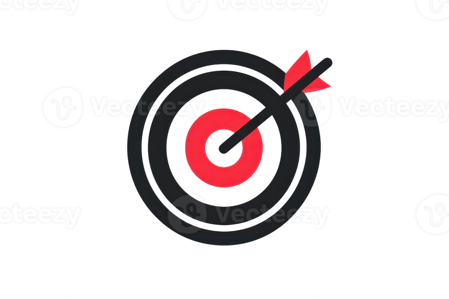 illustration of a bullseye target with an arrow, symbolizing precision, success, and goal achievement. Ideal for business themes. png