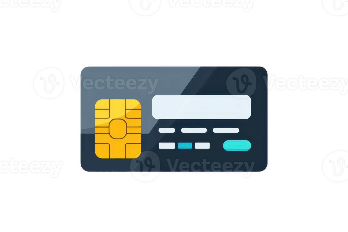 illustration of a sleek credit card design featuring a gold chip, with dark and light shades, highlighting modern financial technology. png