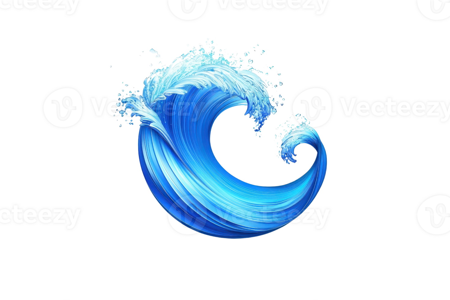 Vibrant digital artwork of a stylized blue wave, showcasing dynamic motion and oceanic spirit. Perfect for creative projects and backgrounds. png