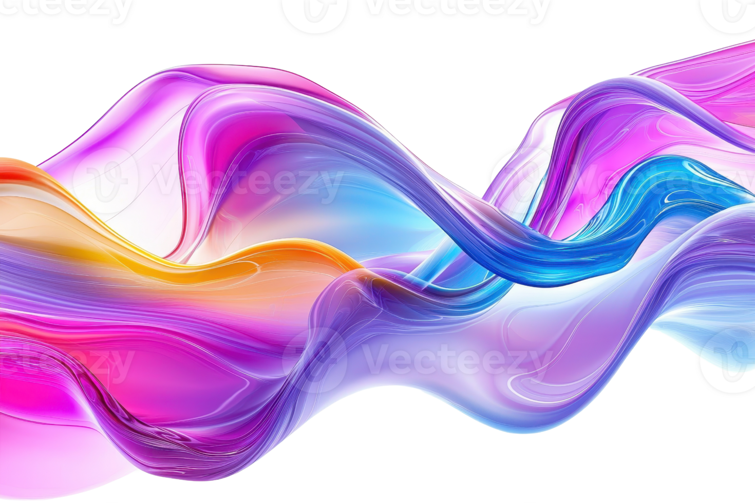Vibrant colorful abstract wave design, featuring smooth fluid curves in vivid hues, perfect for artistic and modern visual concepts. png
