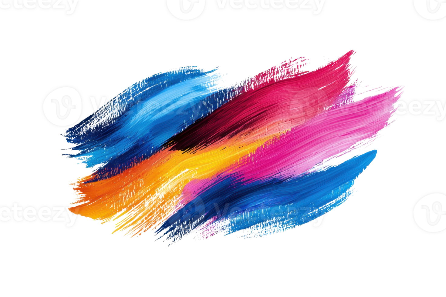 Vibrant abstract art with bold, colorful brushstrokes blending blues, pinks, and oranges. Perfect for creative and artistic design projects. png