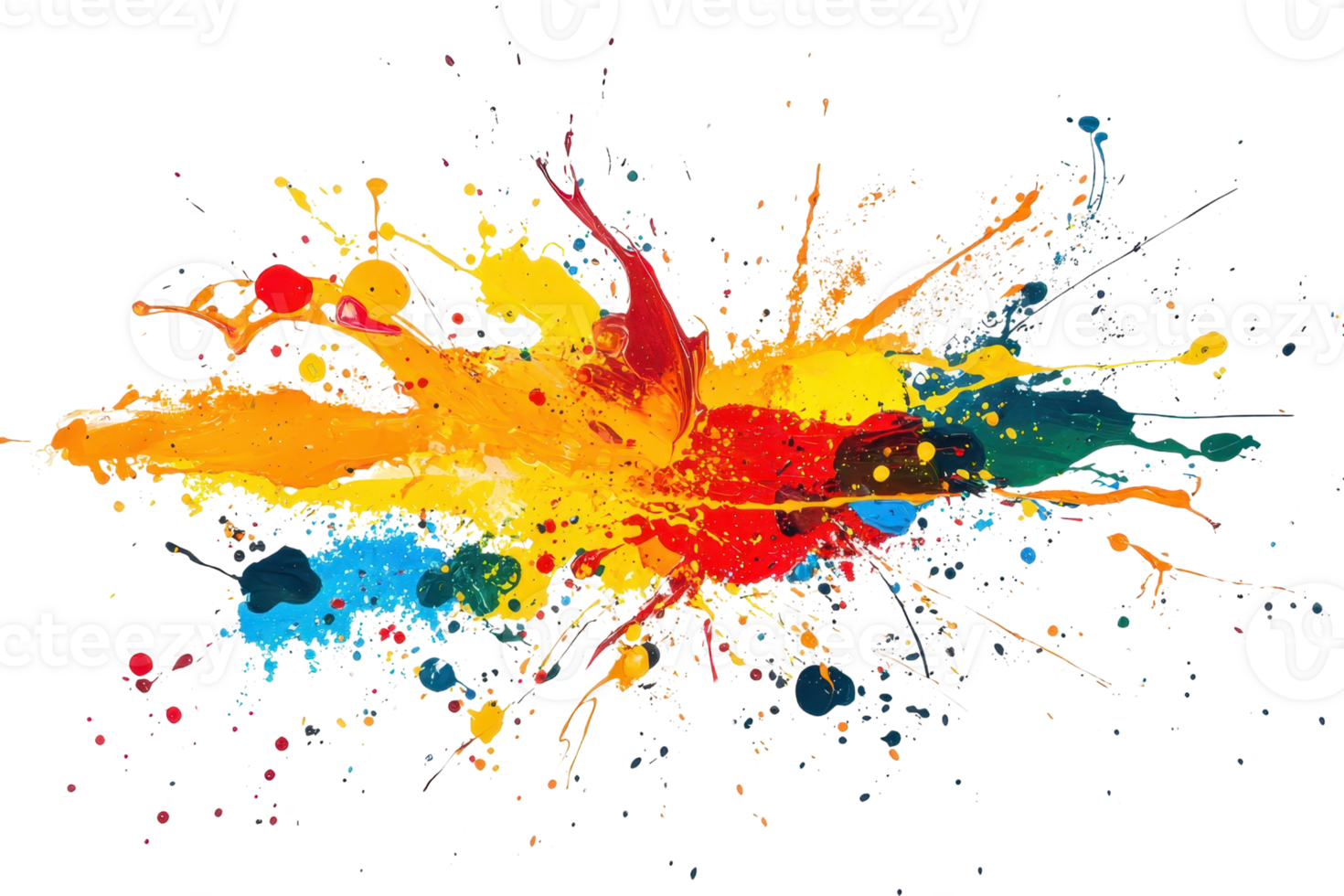 Vibrant abstract color splash art, expressing creativity and energy with dynamic paint strokes in bold hues. Perfect for modern design projects. png
