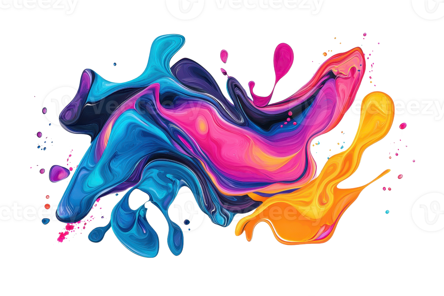 Vibrant abstract fluid art with swirling colors and flowing patterns, ideal for creative design projects and modern digital backgrounds. png
