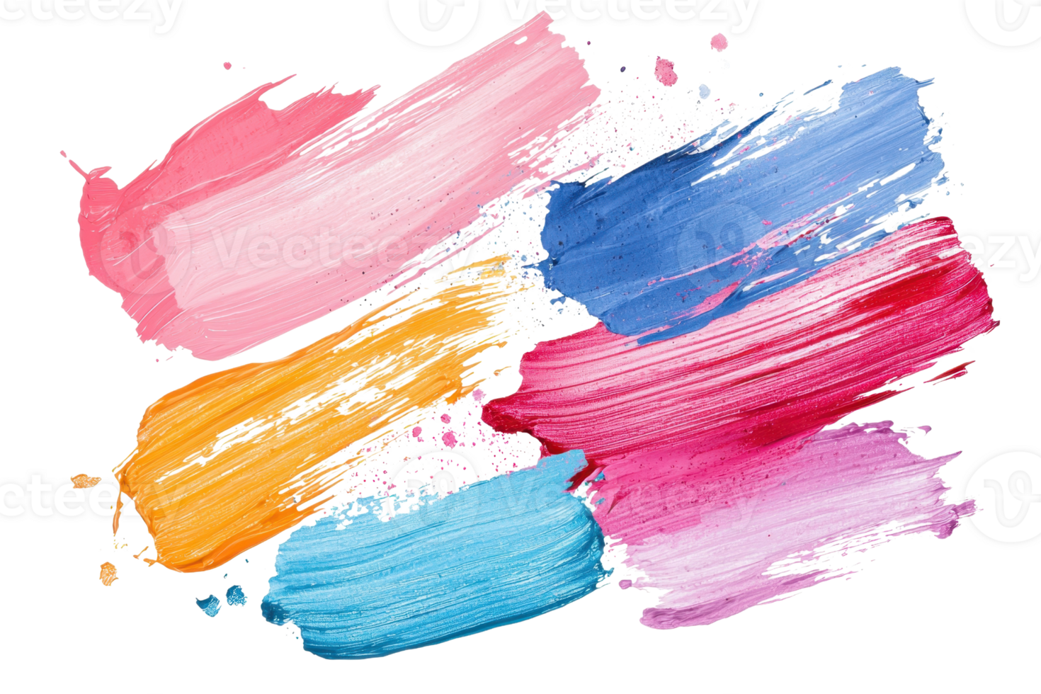 Vibrant abstract brushstrokes in various colors create an artistic pattern on the canvas, showcasing creativity and expression. png