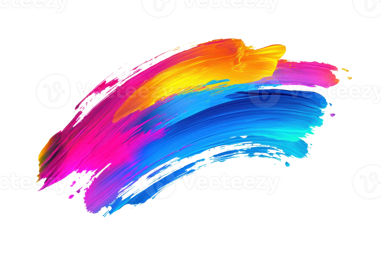 Vibrant abstract paint strokes blend seamlessly, showcasing vivid blues, pinks, and yellows in a dynamic artistic expression. png