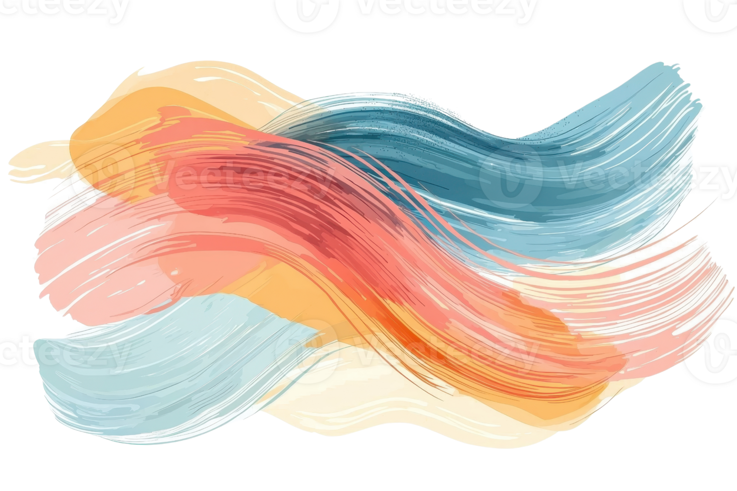 vivace astratto pittura con vorticoso tratti di pennello nel blu, rosa, arancia, e crema. Perfetto per creativo sfondi e artistico ispirazione. png