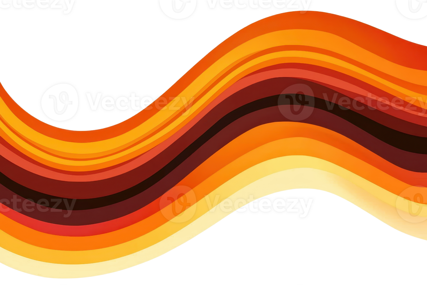 Vibrant abstract wave design in warm orange hues, showcasing dynamic movement and fluidity. Perfect for creative projects and backgrounds. png