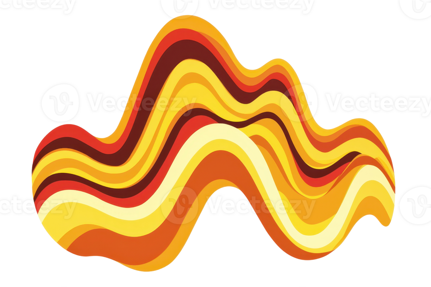 Vibrant abstract wavy pattern in warm orange and yellow hues, evoking a sense of energy and movement, perfect for creative design projects. png